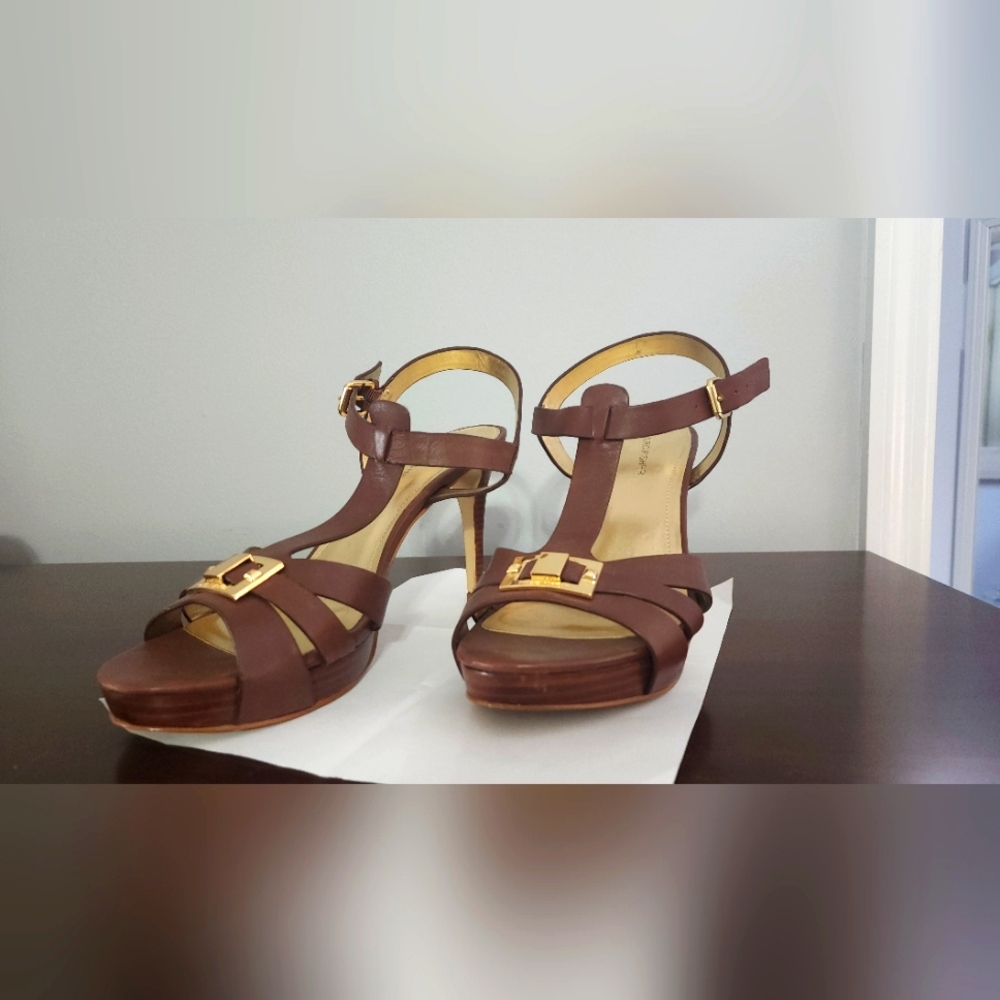 Marc Fisher, brown, strappy pump sandals size 10.